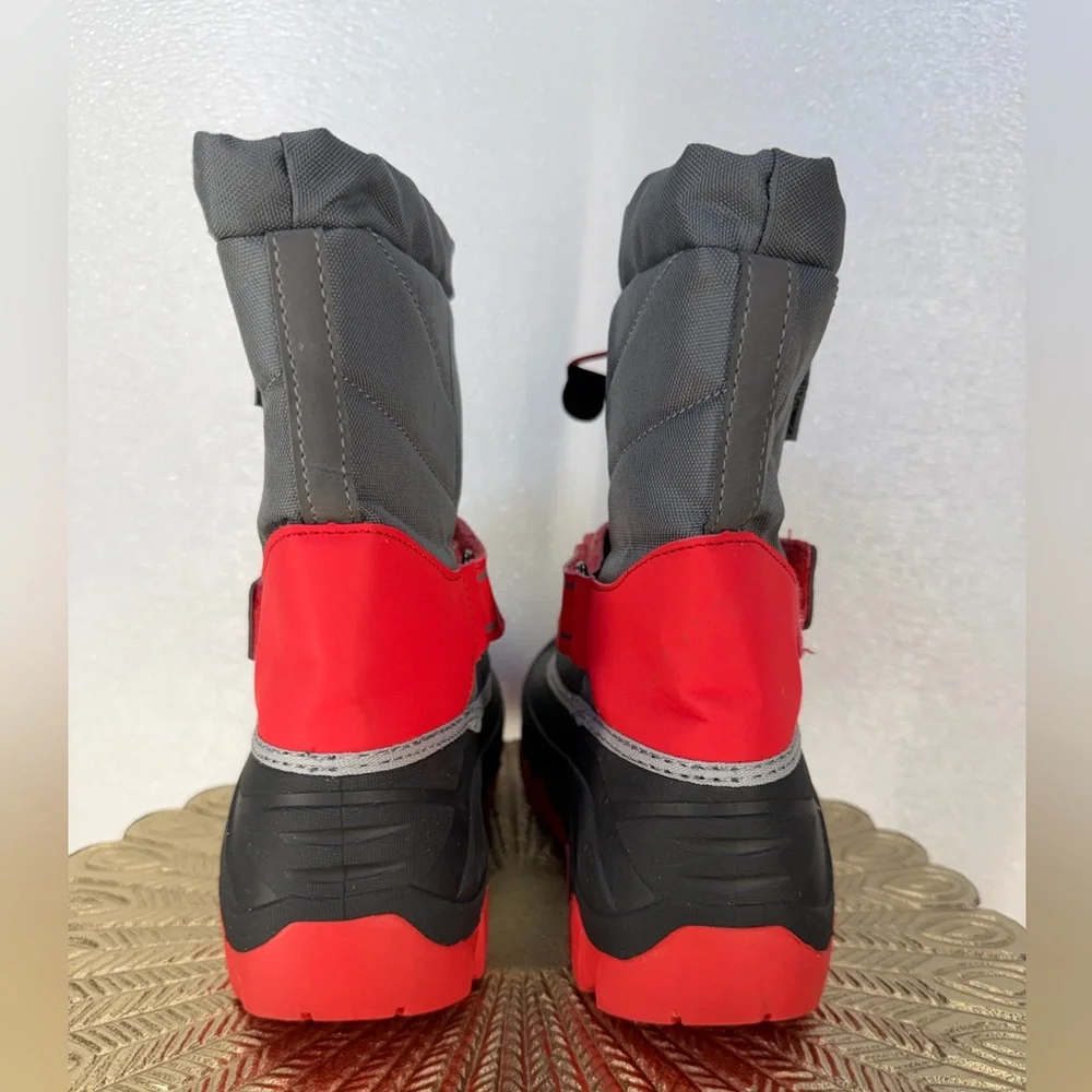 Denali Kids Snow Boots – Gray & Red – Size 4 - Picture 8 of 16